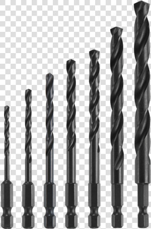 Hex Shank Impact Tough Drill Bit Set  Black Oxide   Hex Drill Bits  HD Png Download