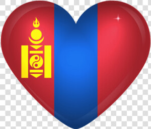 Free Png Download Mongolia Large Heart Flag Clipart   Mongolia Flag In A Heart  Transparent Png