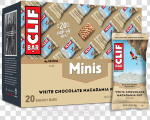 White Chocolate Macadamia Nut Flavor Minis Packaging   Clif Bar  HD Png Download