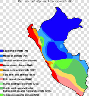 Peru Map Of Köppen Climate Classification   Climate Of Peru  HD Png Download