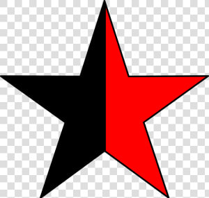 Anarcho communism Clip Arts   Half Black Half Red Star  HD Png Download