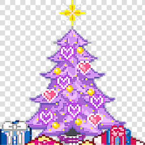 🎄 • Kawaii Cute Purple Cutesticker Pixels Pixel Art   Cute Pixel Christmas Gif  HD Png Download