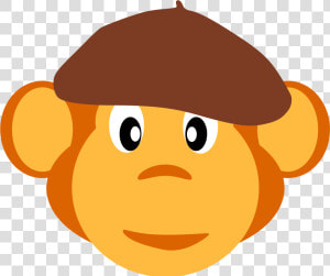 This Free Icons Png Design Of Monkey With Beret   Monkey Head Transparent  Png Download