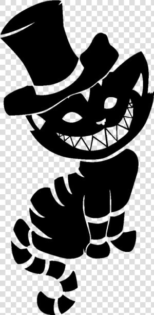 Cheshire Cat Mad Hatter Tattoo Alice S Adventures In   Alice In Wonderland Cat Silhouette  HD Png Download