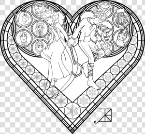 Stained Glass Coloring Page   Elsa And Jack Frost Coloring Pages  HD Png Download