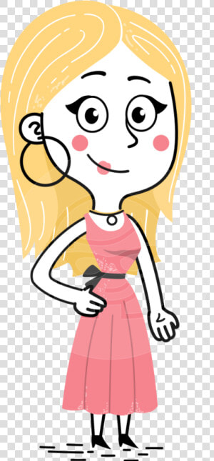 Flat Hand Drawn Girl Cartoon Vector Character Aka Maura  HD Png Download