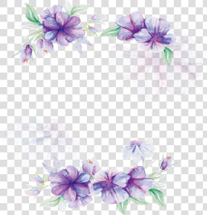 Floral Design Lilac Flower Pattern   Transparent Watercolor Flower Frame  HD Png Download