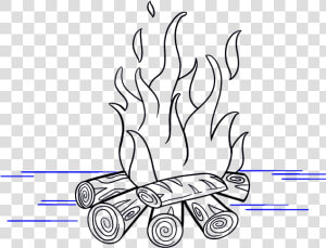 How To Draw Fire   Drawing Of Camp Fire  HD Png Download