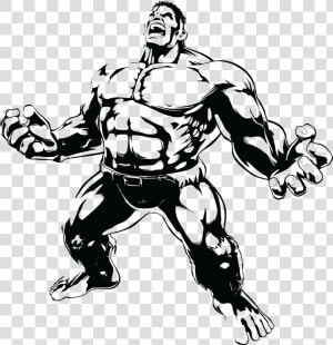 Hulk Drawing Clip Art   Hulk Clipart Black And White  HD Png Download