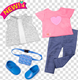 Trendy Traveler Outfit For 18 inch Dolls   Our Generation  HD Png Download