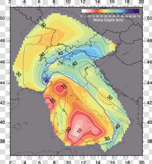 Moho Depth Italy  HD Png Download