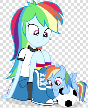 Rainbow Dash Equestria Girls Clipart   Rainbow Dash Pony And Equestria Girl  HD Png Download