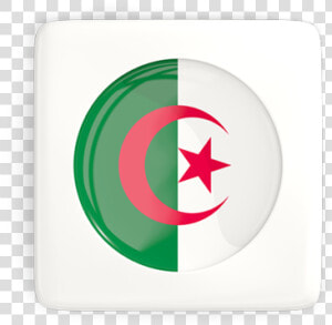 Square Icon With Round Flag   Algeria Flag Square  HD Png Download