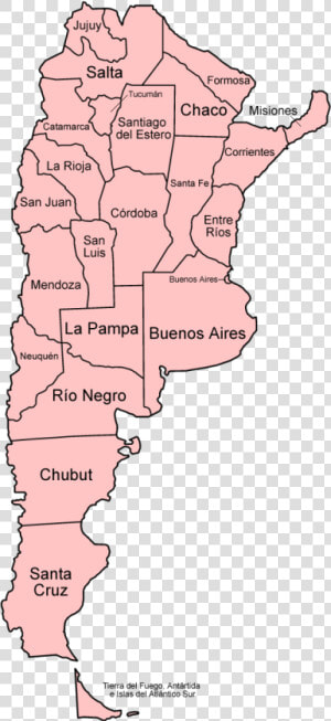 Argentina Provinces Spanish   Blank Map Of Argentina Provinces  HD Png Download