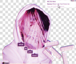  lilpeep  gbc  vaporwave  xanax   Lil Peep Long Hair  HD Png Download