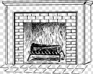 Fireplace 2 Clip Arts   Fireplace Black And White  HD Png Download