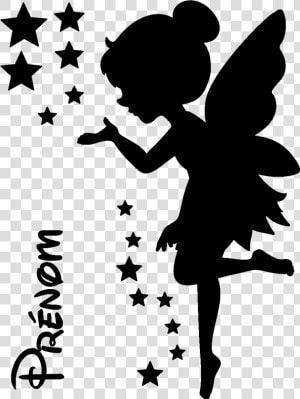 Sticker Prenom Personnalisable Fee Et Les Etoiles Ambiance   Vector Cute Fairy Silhouette  HD Png Download