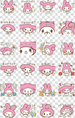 My Melody Line Stickers  HD Png Download