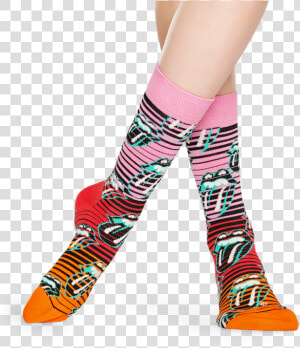 Happy Socks Rolling Stones Ruby Tuesday Socks   Sock  HD Png Download