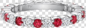 Angled View Of The Prong set Round Brilliant Ruby And   Bracelet  HD Png Download