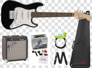 Squier Mini Strat V2 Electric Guitar Black  HD Png Download