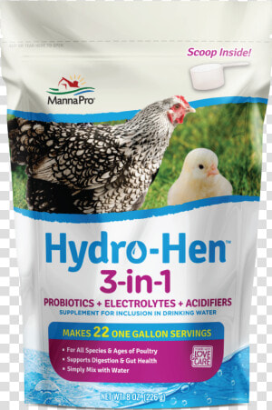 Hydro Hen 3 In 1 Water Supplement 8oz   Hydro Hen  HD Png Download