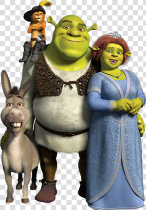 Shrek And Fiona And Donkey  HD Png Download