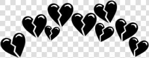  broken  brokenheart  heart  hearts  tumblr  black   Black Broken Heart Emoji Crown  HD Png Download