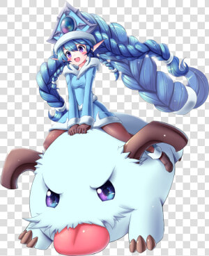 Winter Wonder Lulu  amp  Poro By Ranken Hd Wallpaper Fan   League Of Legends Poro Anime  HD Png Download