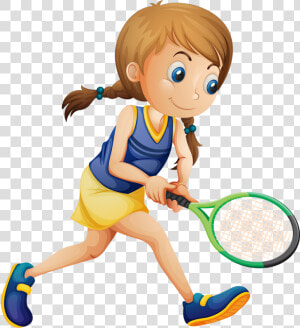 Drawing Sports Tennis   Niñas Jugando Al Tenis  HD Png Download