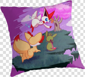 Victini And The Sakura Tree   Cushion  HD Png Download