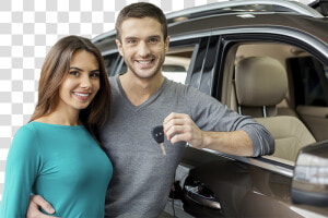 Young Couple With Car And Key   Man Car Key Png  Transparent Png