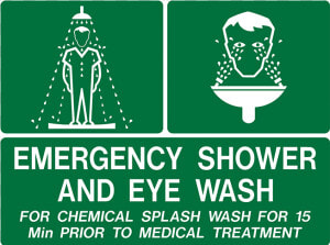 Brady First Aid Sign Range Emergency Shower And Eye   Emergency Eye Wash And Shower  HD Png Download