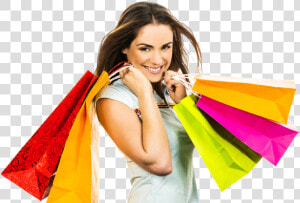 Custom Bags From Quality Packaging Supply   Girl With Shopping Bags Png  Transparent Png