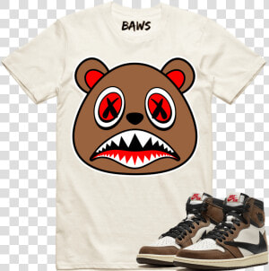 Cinnamon Baws Sneaker Tees Shirt   Aj1 Travis Scott  HD Png Download