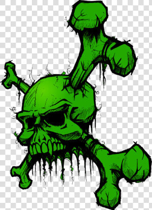  mq  green  skull  skulls  head   Skull And Crossbones  HD Png Download