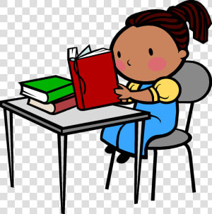 Desk Clipart Reading And Writing   Student At Desk Clipart  HD Png Download