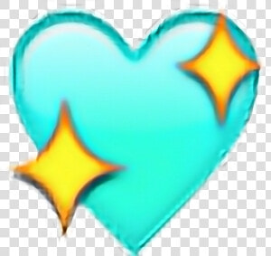 Blue Sparkly Heart Emoji  HD Png Download