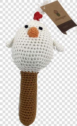 White Hen Stick Baby Rattle   Stuffed Toy  HD Png Download