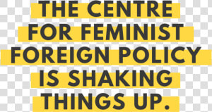 The Centre For Feminist Foreign Policy Is Shaking Things   Poster  HD Png Download