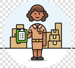 35 Mailman Package Female African American   Cartoon Mailman Transparent Background  HD Png Download