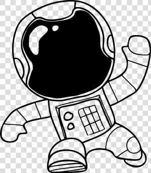 Astronaut Cartoon Png   Astronaut Space Clipart Black And White  Transparent Png