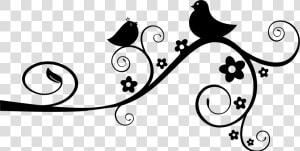 Birds Animals Flourish Free Picture   Flourish Black And White  HD Png Download