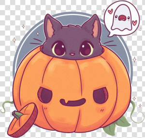 Amazing Jack O Lantern Art Dine By Naomi Lord  Check   Cute Halloween Cat Drawing  HD Png Download