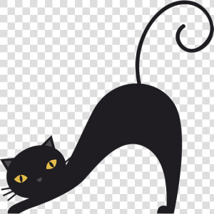 Black Cat X Stretched Vector Clipart Transparent Png   Black Cat Vector Png  Png Download