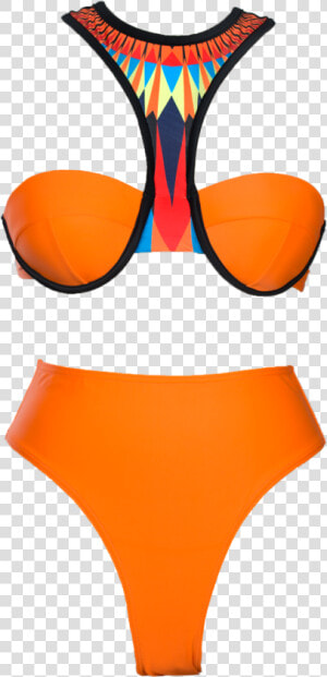 Andrea Iyamah Orange Bikini  HD Png Download