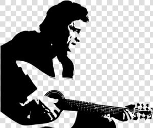 Silhouette Johnny Cash Stencil  HD Png Download