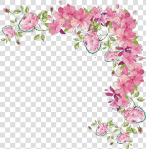  ftestickers  flowers  roses  border  corner  pink   Transparent Pink Flower Border  HD Png Download