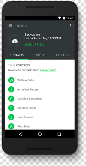 Android Data Back   Contacts Phone Screen  HD Png Download