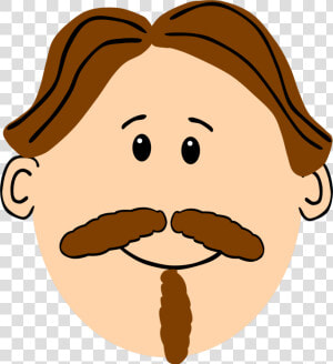 Moustache Beard Cartoon Brown Hair   Man Moustache Clipart  HD Png Download